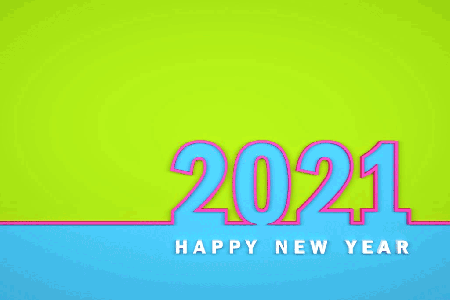 Kartka zmieniająca kolory szczęśliwego nowego roku 2021
